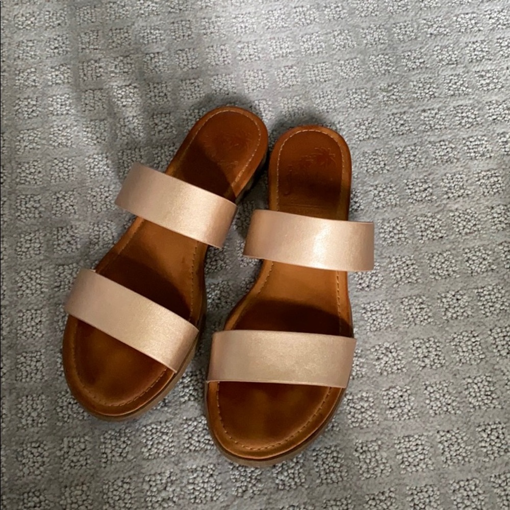Rose gold sandals